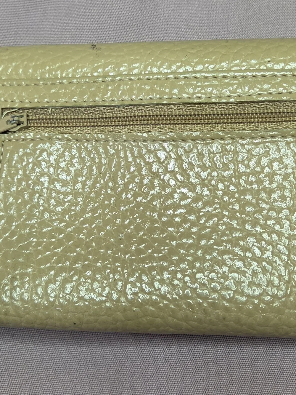 VINTAGE Dooney & Bourke Olive Green and Brown Pebbled Leather Wallet